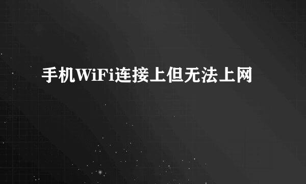 手机WiFi连接上但无法上网
