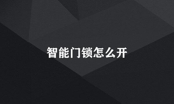 智能门锁怎么开