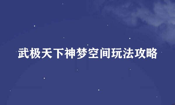 武极天下神梦空间玩法攻略