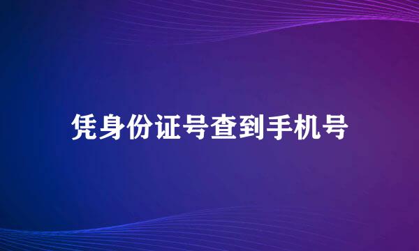 凭身份证号查到手机号