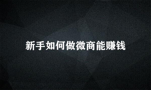 新手如何做微商能赚钱