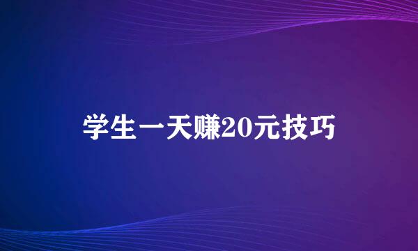 学生一天赚20元技巧