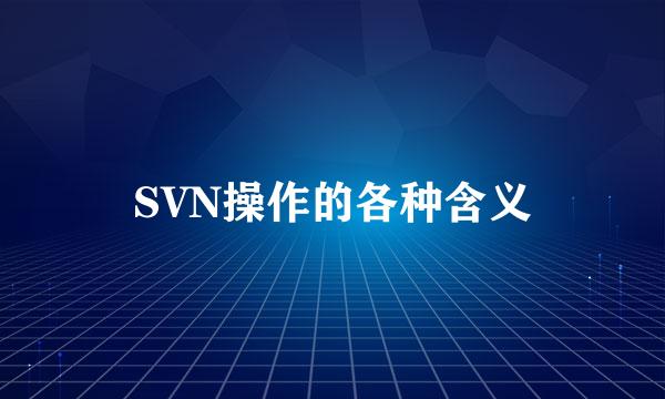 SVN操作的各种含义