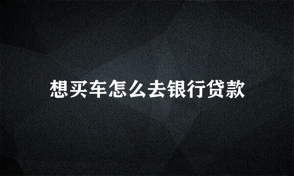 想买车怎么去银行贷款