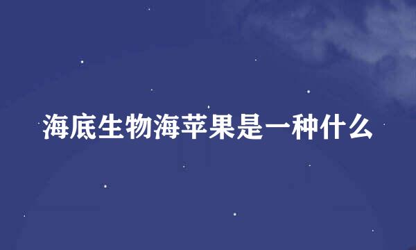 海底生物海苹果是一种什么