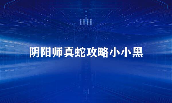 阴阳师真蛇攻略小小黑