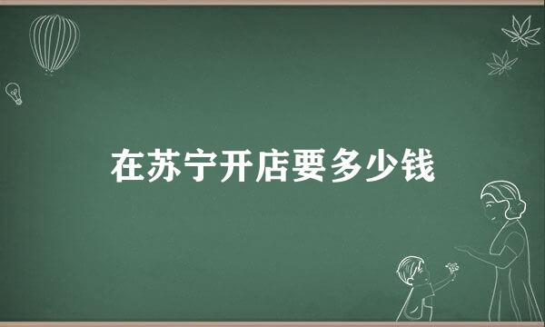 在苏宁开店要多少钱