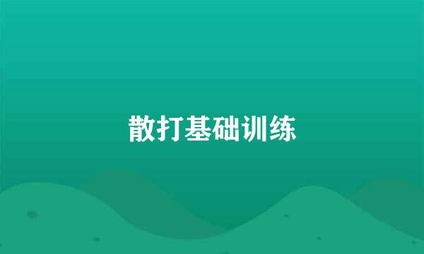 散打基础训练