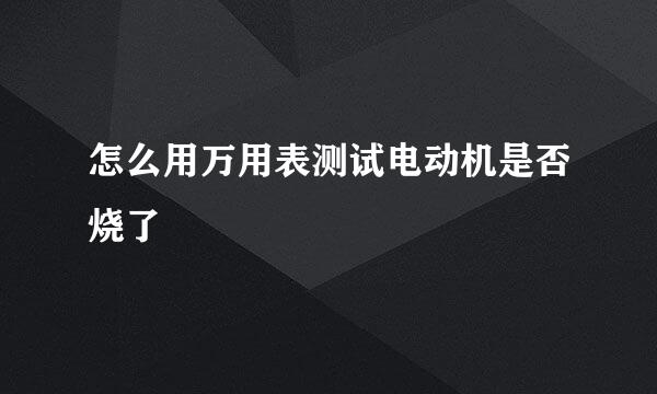 怎么用万用表测试电动机是否烧了