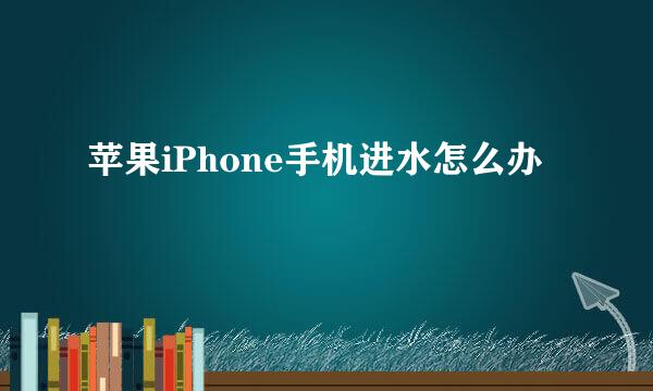 苹果iPhone手机进水怎么办