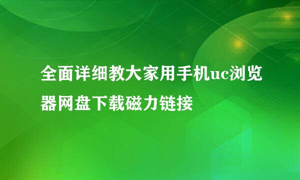 全面详细教大家用手机uc浏览器网盘下载磁力链接