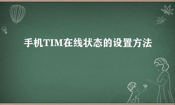 手机TIM在线状态的设置方法