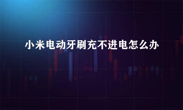 小米电动牙刷充不进电怎么办