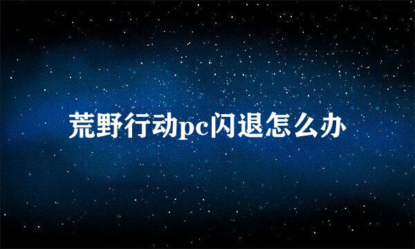 荒野行动pc闪退怎么办