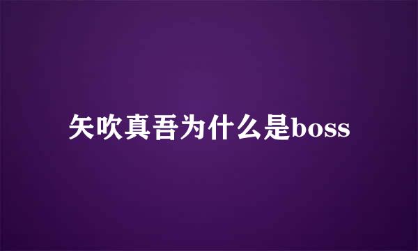 矢吹真吾为什么是boss