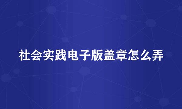 社会实践电子版盖章怎么弄