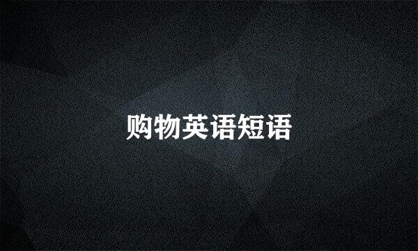 购物英语短语