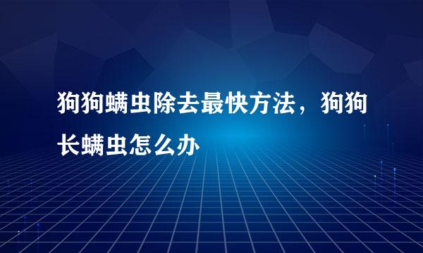 狗狗螨虫除去最快方法，狗狗长螨虫怎么办