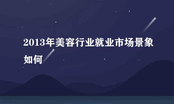 2013年美容行业就业市场景象如何