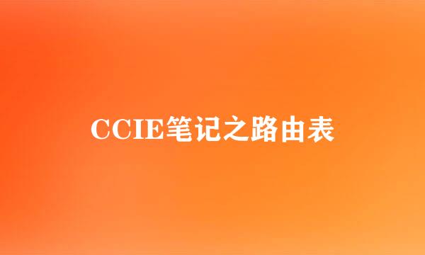 CCIE笔记之路由表
