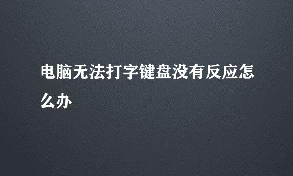 电脑无法打字键盘没有反应怎么办