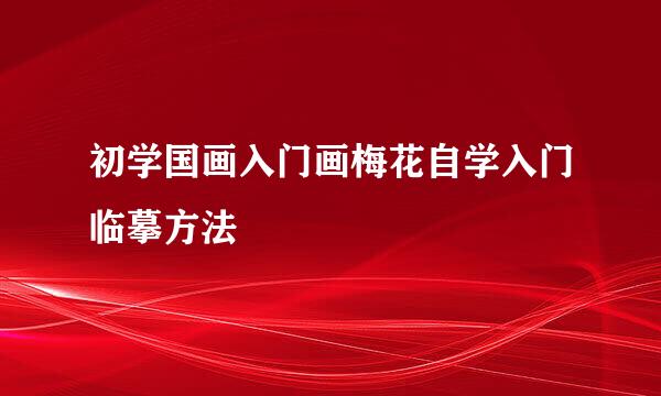 初学国画入门画梅花自学入门临摹方法