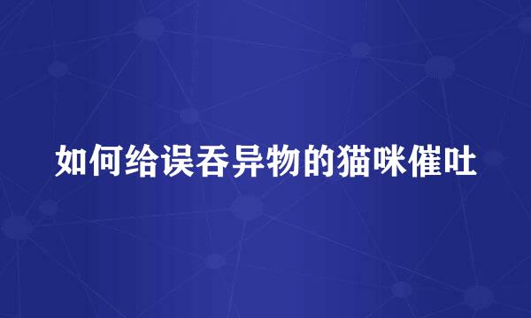 如何给误吞异物的猫咪催吐
