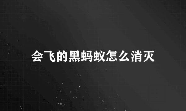 会飞的黑蚂蚁怎么消灭