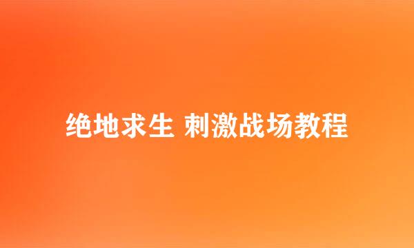 绝地求生 刺激战场教程