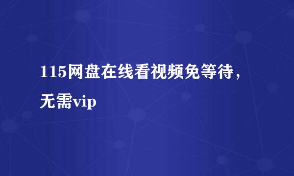 115网盘在线看视频免等待，无需vip