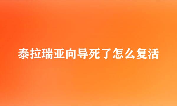 泰拉瑞亚向导死了怎么复活