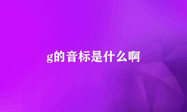g的音标是什么啊