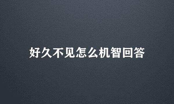 好久不见怎么机智回答