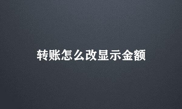 转账怎么改显示金额