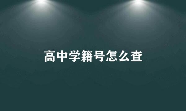 高中学籍号怎么查