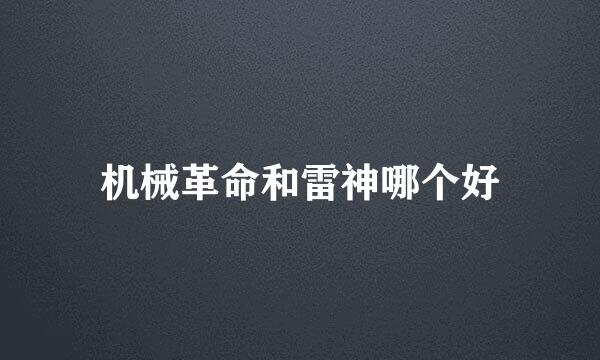 机械革命和雷神哪个好
