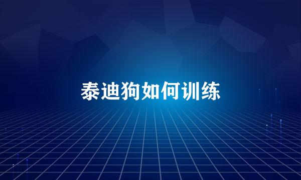 泰迪狗如何训练
