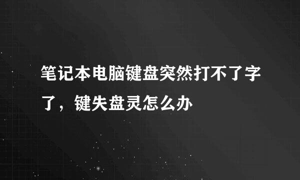 笔记本电脑键盘突然打不了字了，键失盘灵怎么办