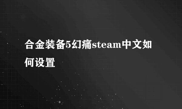 合金装备5幻痛steam中文如何设置