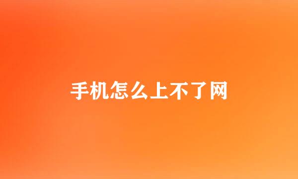 手机怎么上不了网