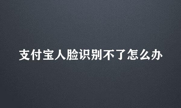 支付宝人脸识别不了怎么办
