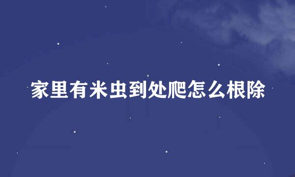 家里有米虫到处爬怎么根除