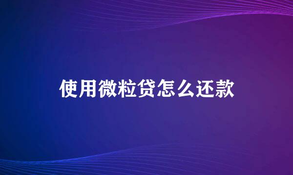使用微粒贷怎么还款