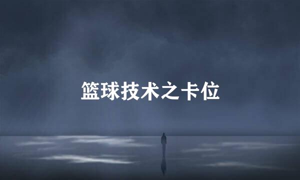 篮球技术之卡位