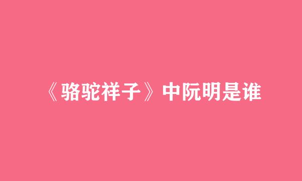 《骆驼祥子》中阮明是谁