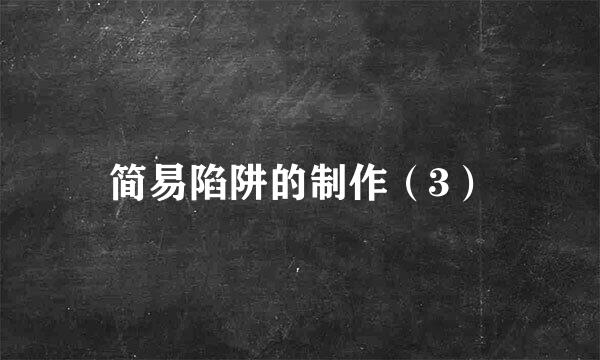 简易陷阱的制作（3）