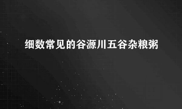 细数常见的谷源川五谷杂粮粥