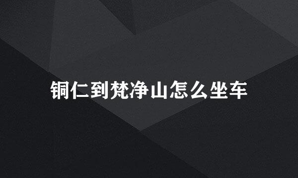 铜仁到梵净山怎么坐车