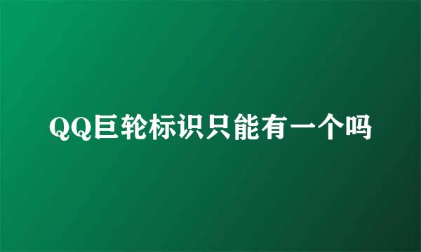 QQ巨轮标识只能有一个吗