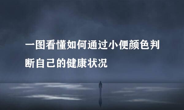 一图看懂如何通过小便颜色判断自己的健康状况